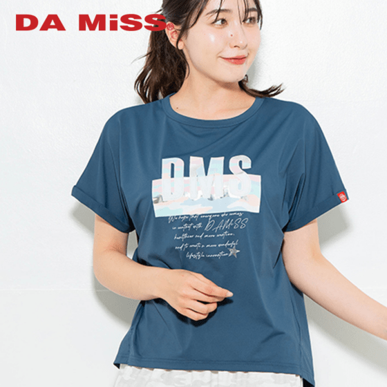 【先行割10％OFF】　スイート迷彩ロゴTシャツ チャコールブルー　1634-1627【6/12まで】