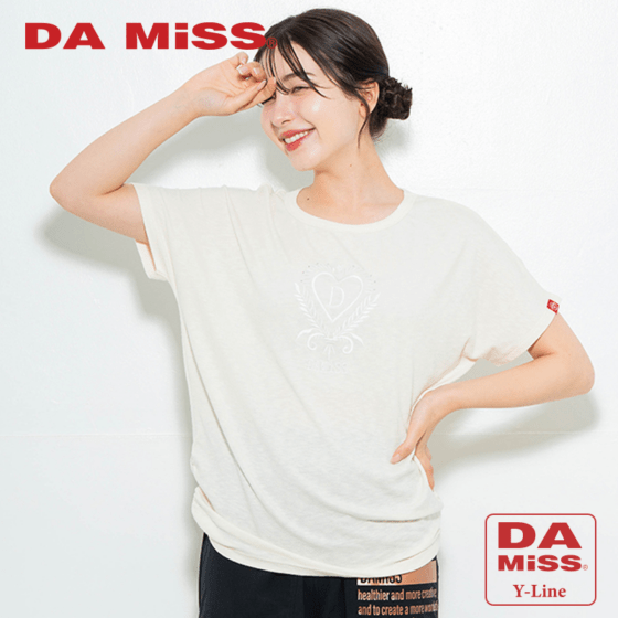 刺繍モチーフリヨセルTシャツ アイボリー 5634-1629