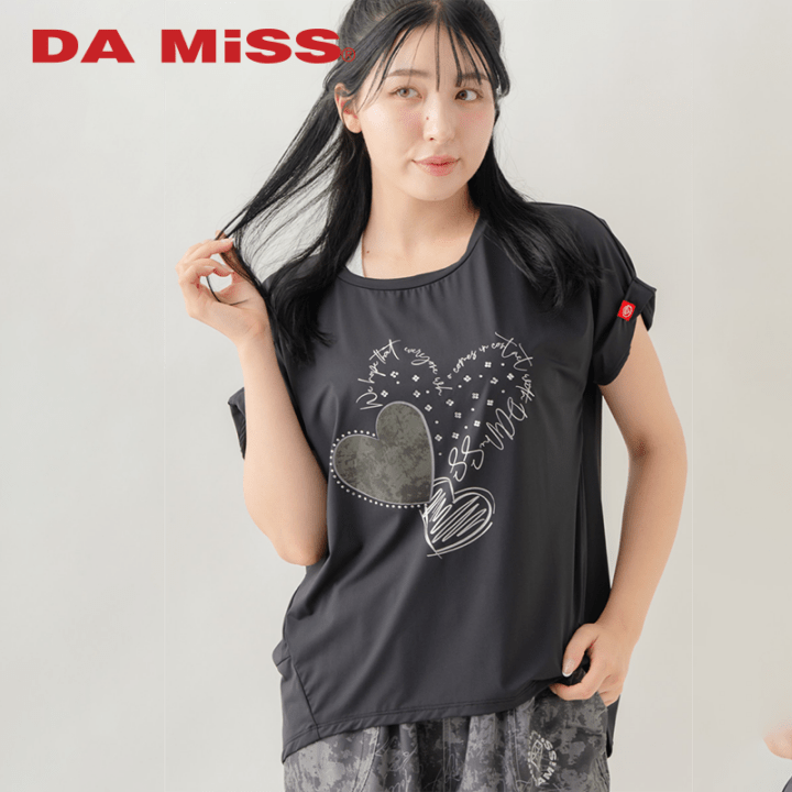【先行割10％OFF】　MixハートストーンＴシャツ ブラック 1634-1489【8/17まで】