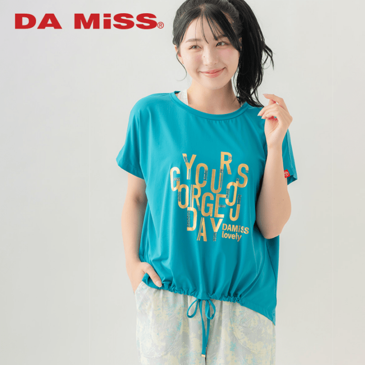 メタルロゴプリントTシャツ ブルー 1634-1490