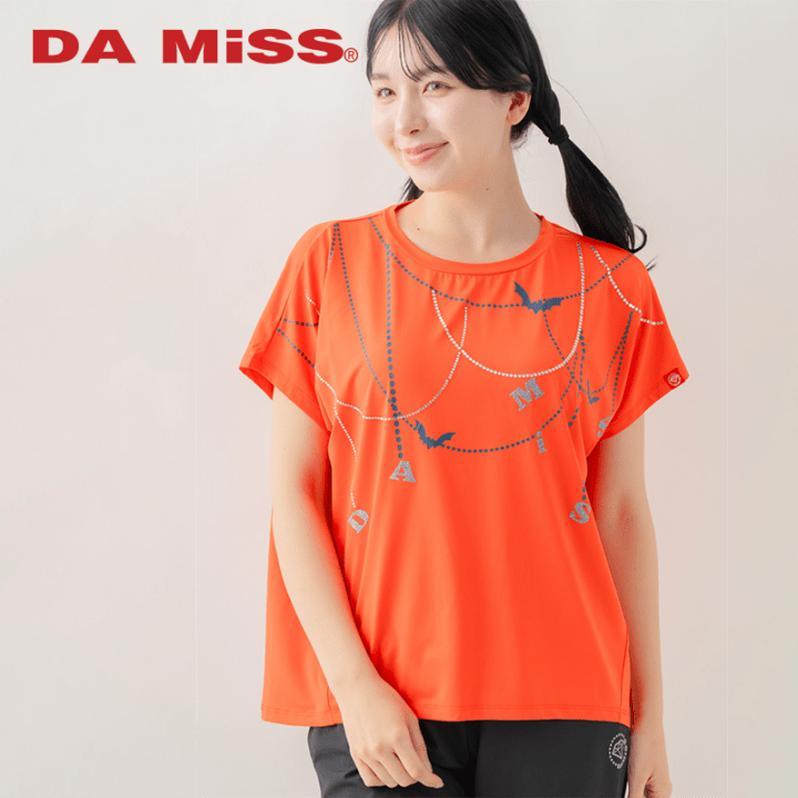 ジュエルパターンTシャツ  オレンジ 1634-1493