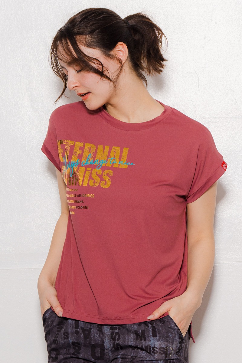 サイド&バックロゴTシャツ ボルドー 1434-1603