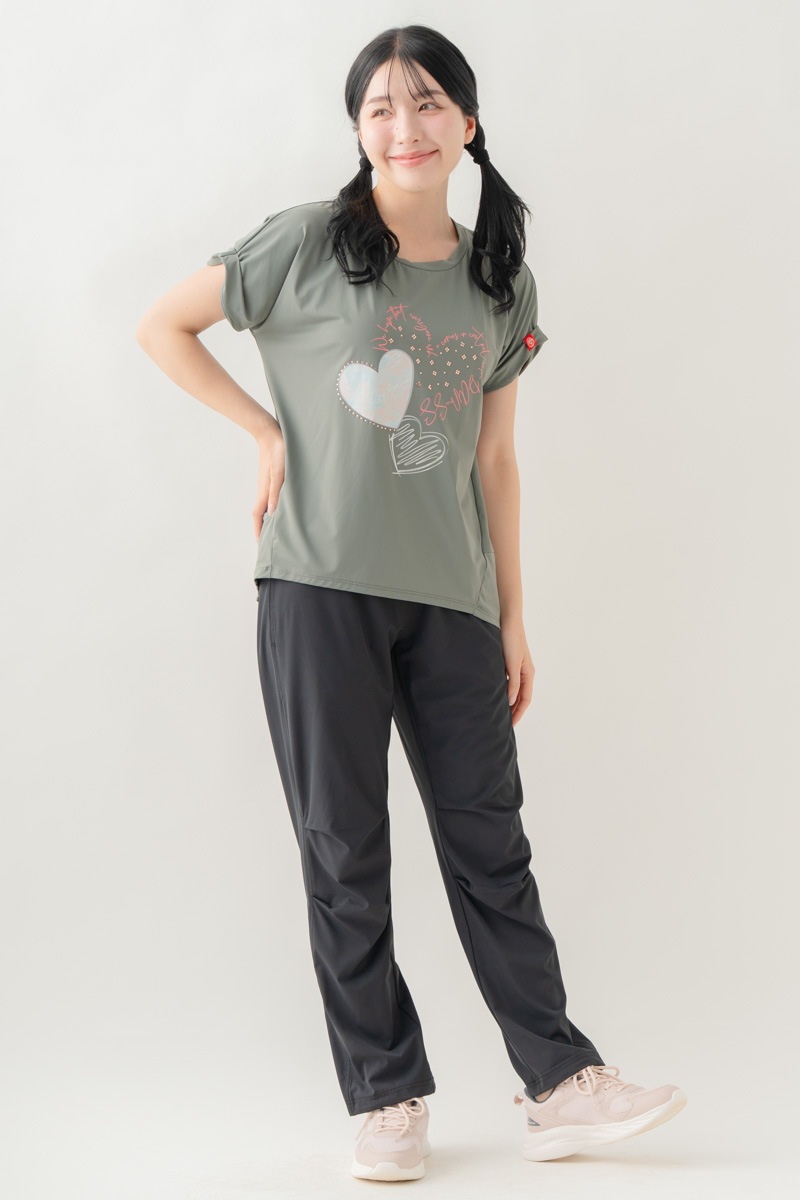 【先行割10％OFF】　MixハートストーンＴシャツ カーキ 1634-1489【8/17まで】