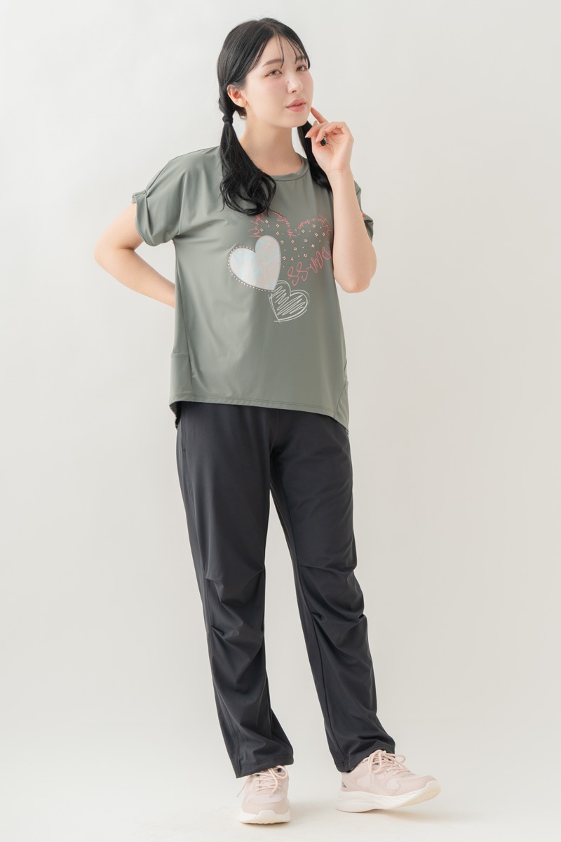 【先行割10％OFF】　MixハートストーンＴシャツ カーキ 1634-1489【8/17まで】