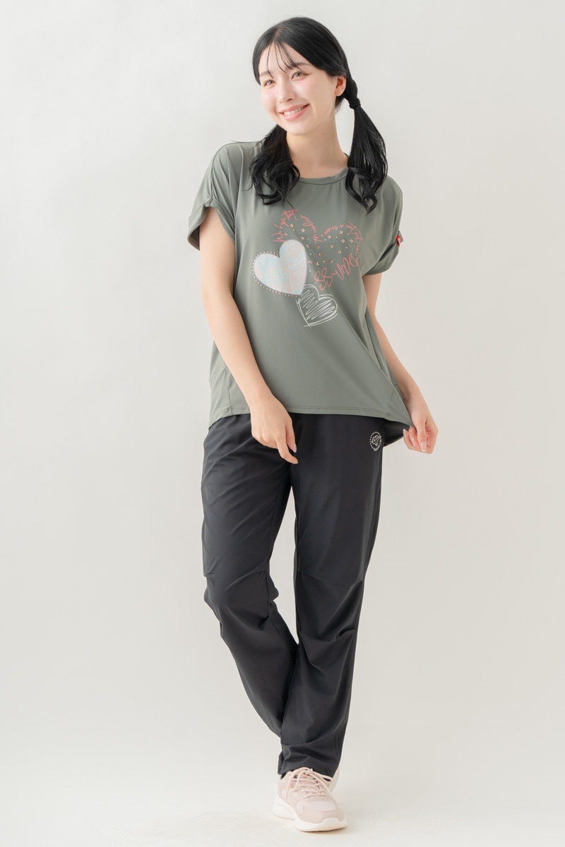 【先行割10％OFF】　MixハートストーンＴシャツ カーキ 1634-1489【8/17まで】