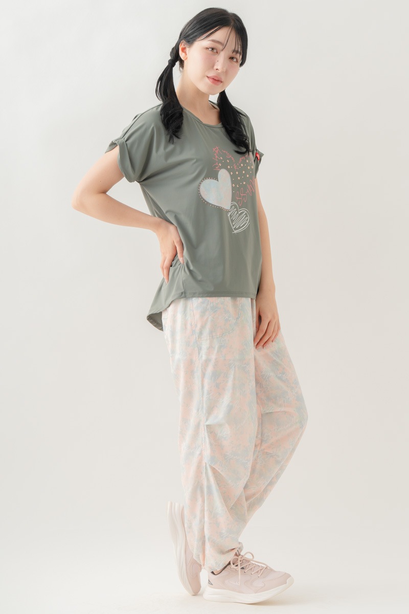 【先行割10％OFF】　MixハートストーンＴシャツ カーキ 1634-1489【8/17まで】