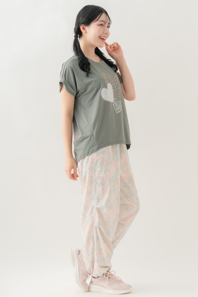 【先行割10％OFF】　MixハートストーンＴシャツ カーキ 1634-1489【8/17まで】