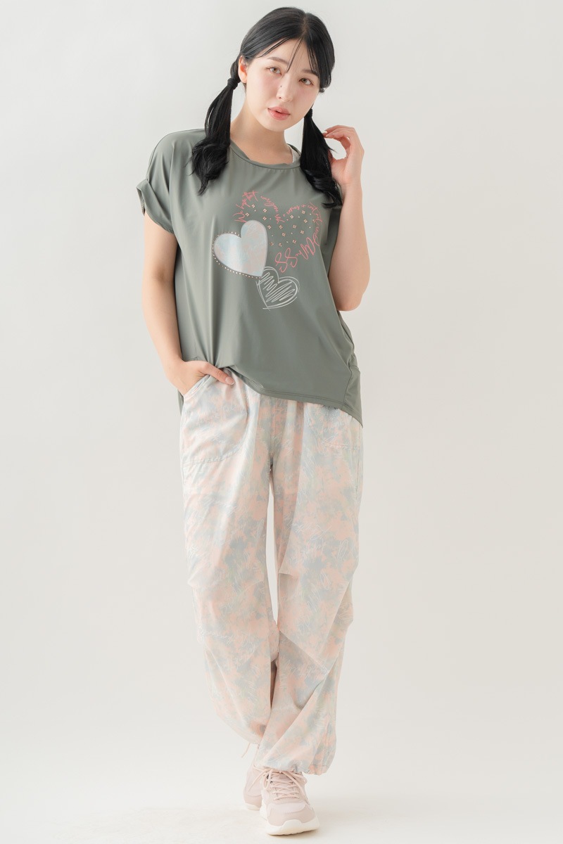 【先行割10％OFF】　MixハートストーンＴシャツ カーキ 1634-1489【8/17まで】