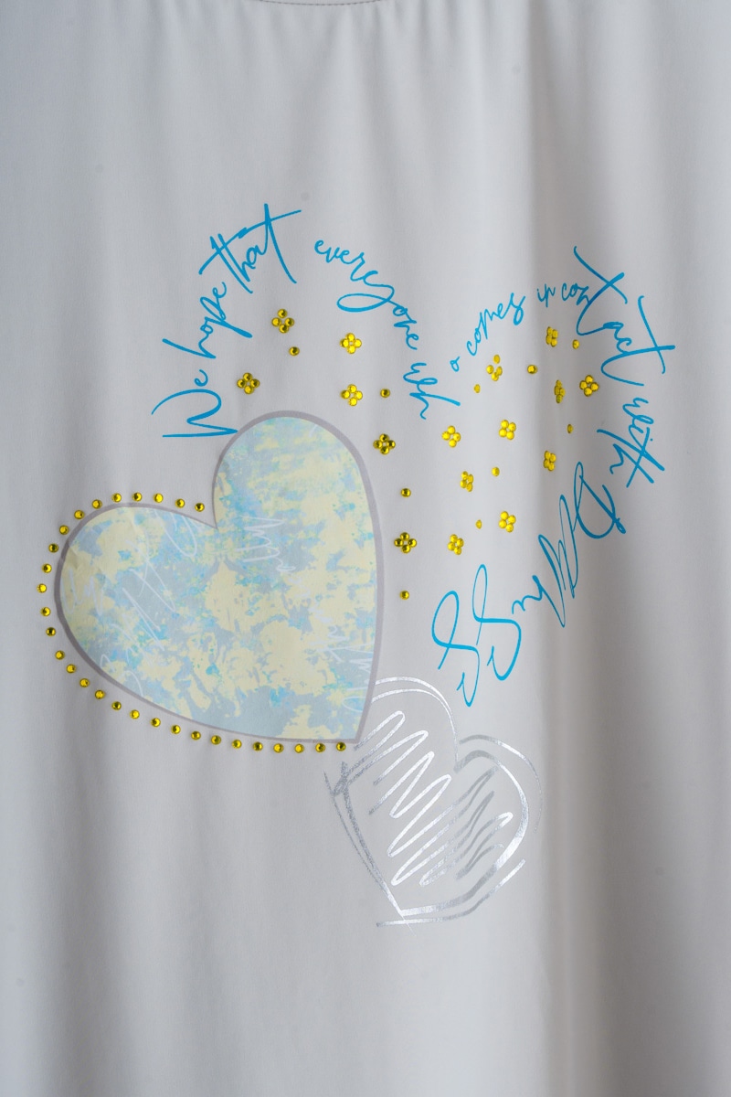 【先行割10％OFF】　MixハートストーンＴシャツ カーキ 1634-1489【8/17まで】