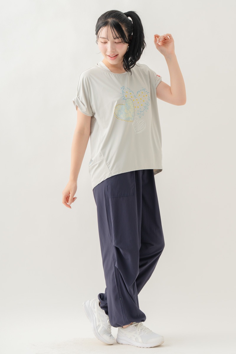 【先行割10％OFF】　MixハートストーンＴシャツ アイスグレー 1634-1489【8/17まで】