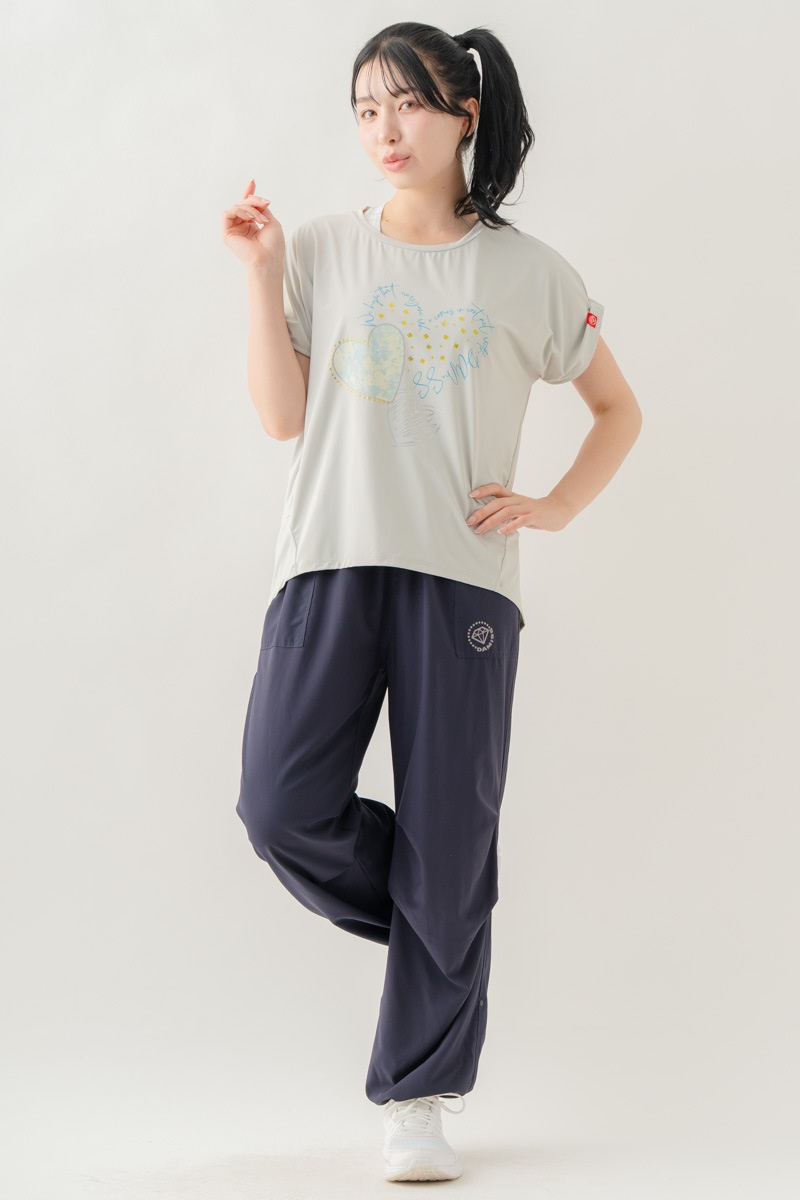 【先行割10％OFF】　MixハートストーンＴシャツ アイスグレー 1634-1489【8/17まで】