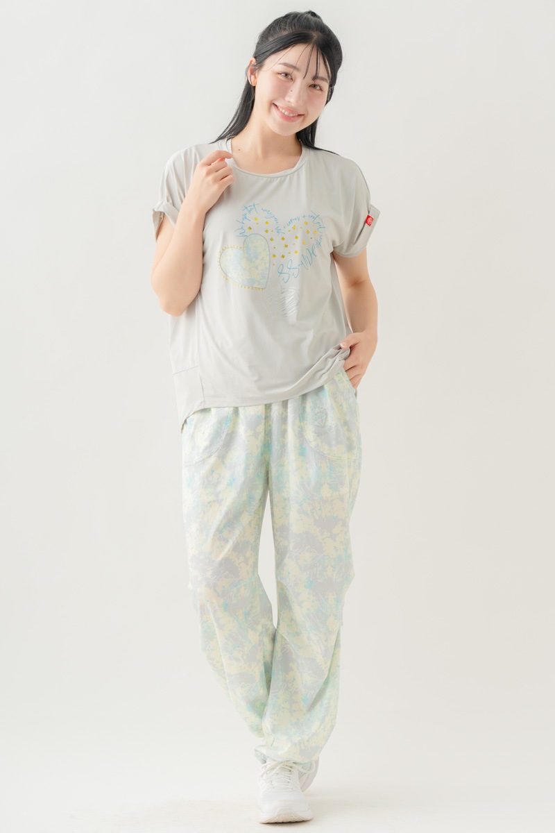 【先行割10％OFF】　MixハートストーンＴシャツ アイスグレー 1634-1489【8/17まで】