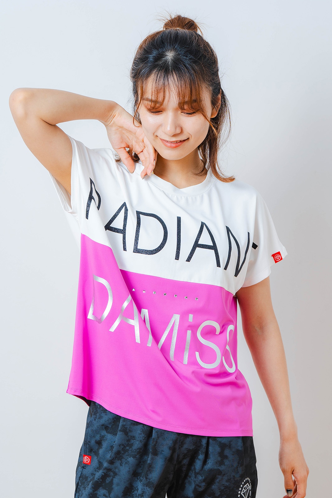 バイカラー Tシャツ ピンク 1534-1614