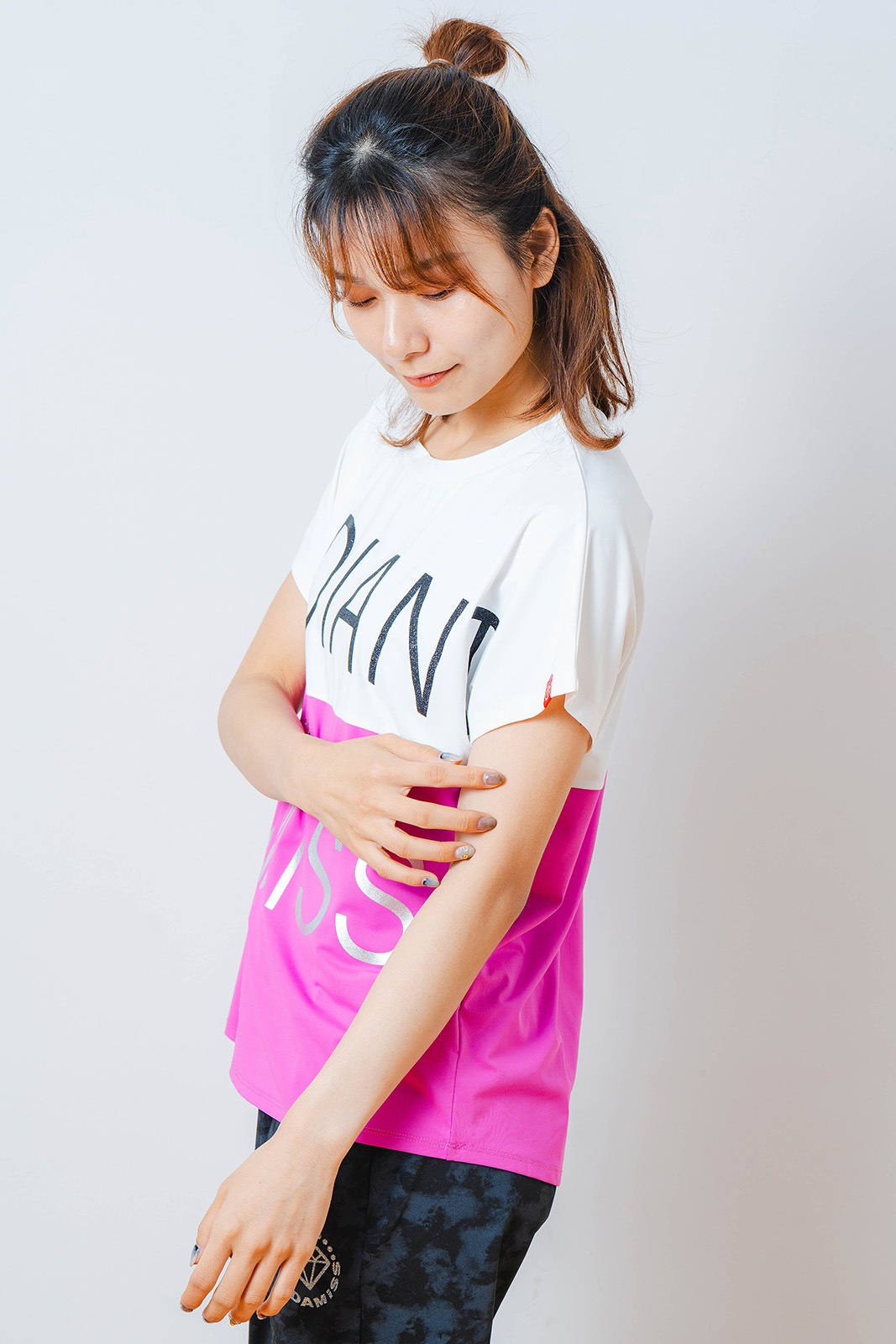 バイカラー Tシャツ ピンク 1534-1614