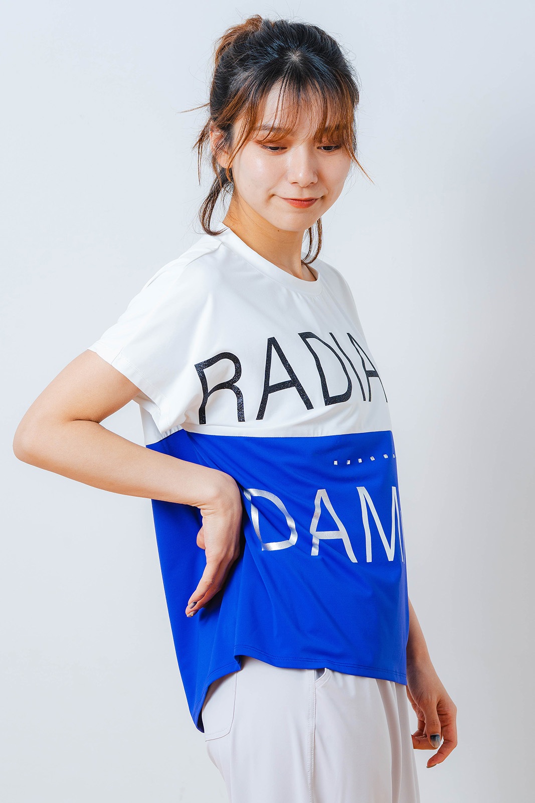 バイカラー Tシャツ ブルー 1534-1614