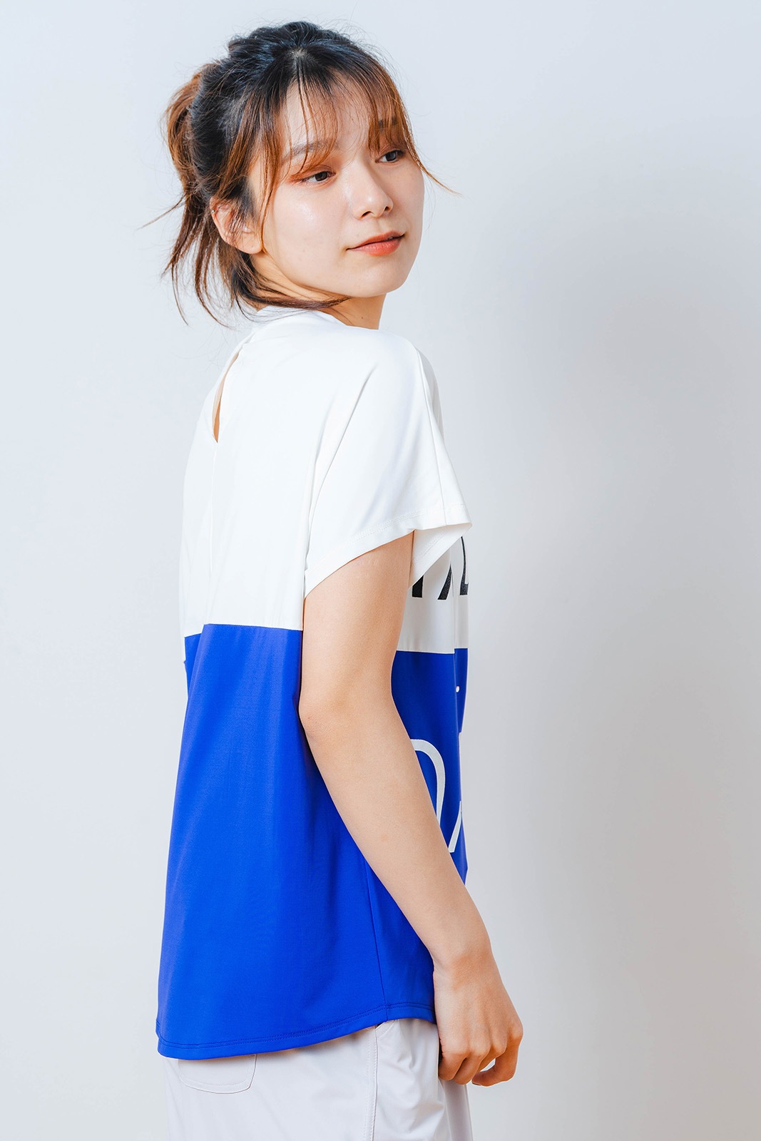 バイカラー Tシャツ ブルー 1534-1614