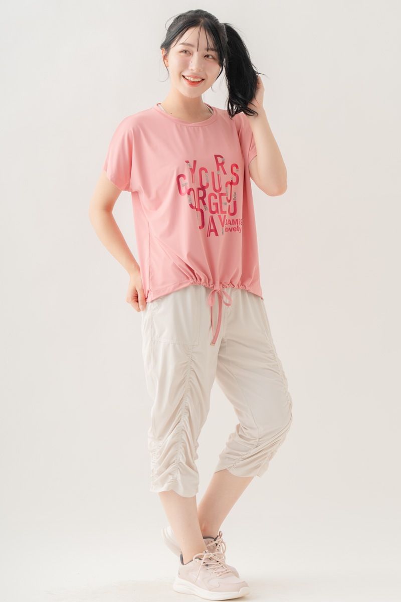 【先行割10％OFF】　メタルロゴプリントTシャツ ピンク 1634-1490【8/17まで】