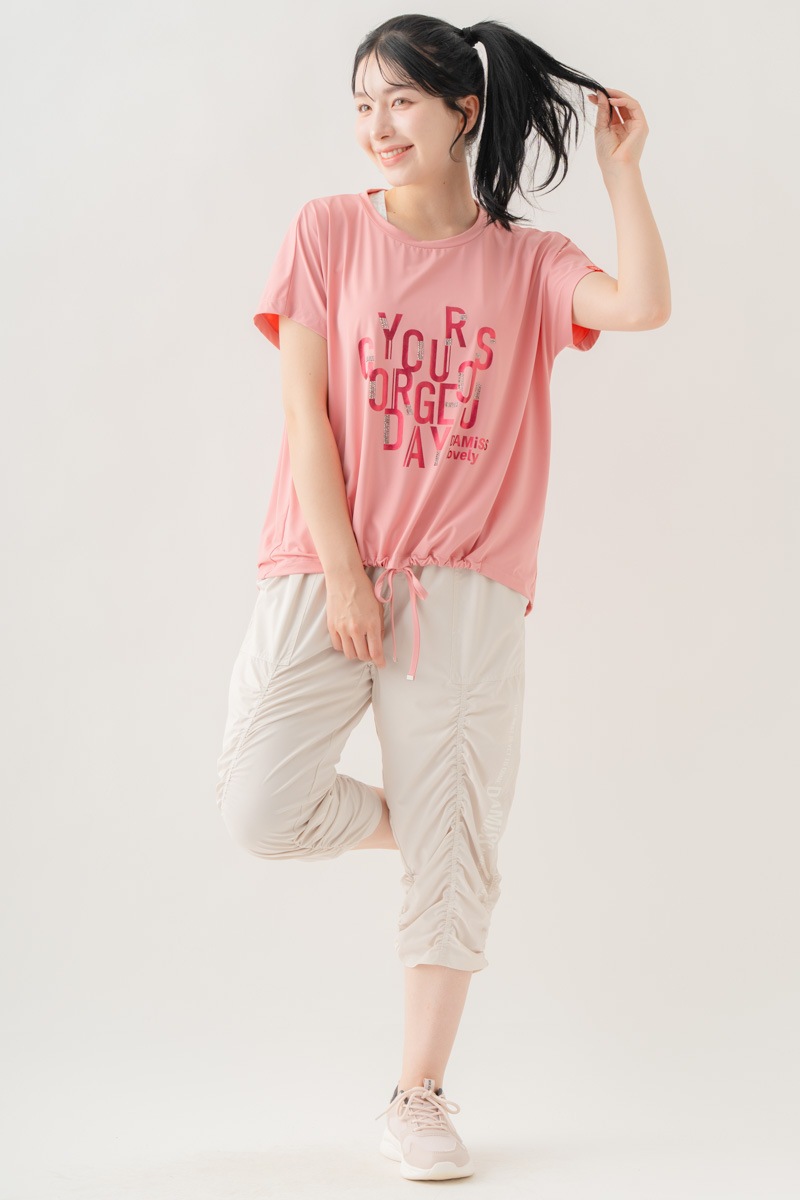 【先行割10％OFF】　メタルロゴプリントTシャツ ピンク 1634-1490【8/17まで】