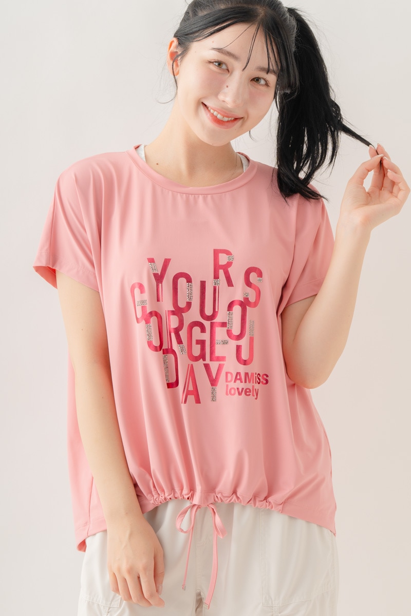 【先行割10％OFF】　メタルロゴプリントTシャツ ピンク 1634-1490【8/17まで】