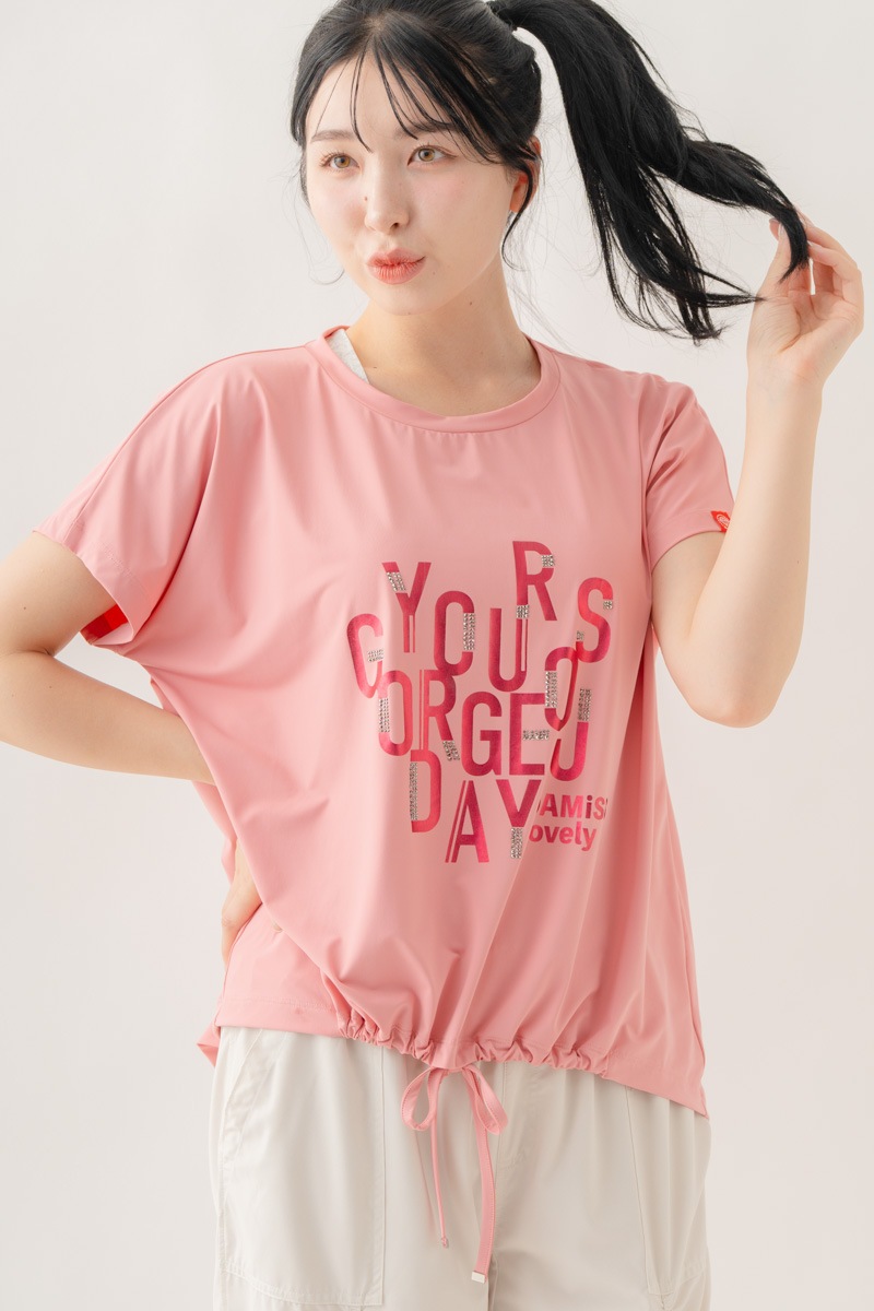 【先行割10％OFF】　メタルロゴプリントTシャツ ピンク 1634-1490【8/17まで】