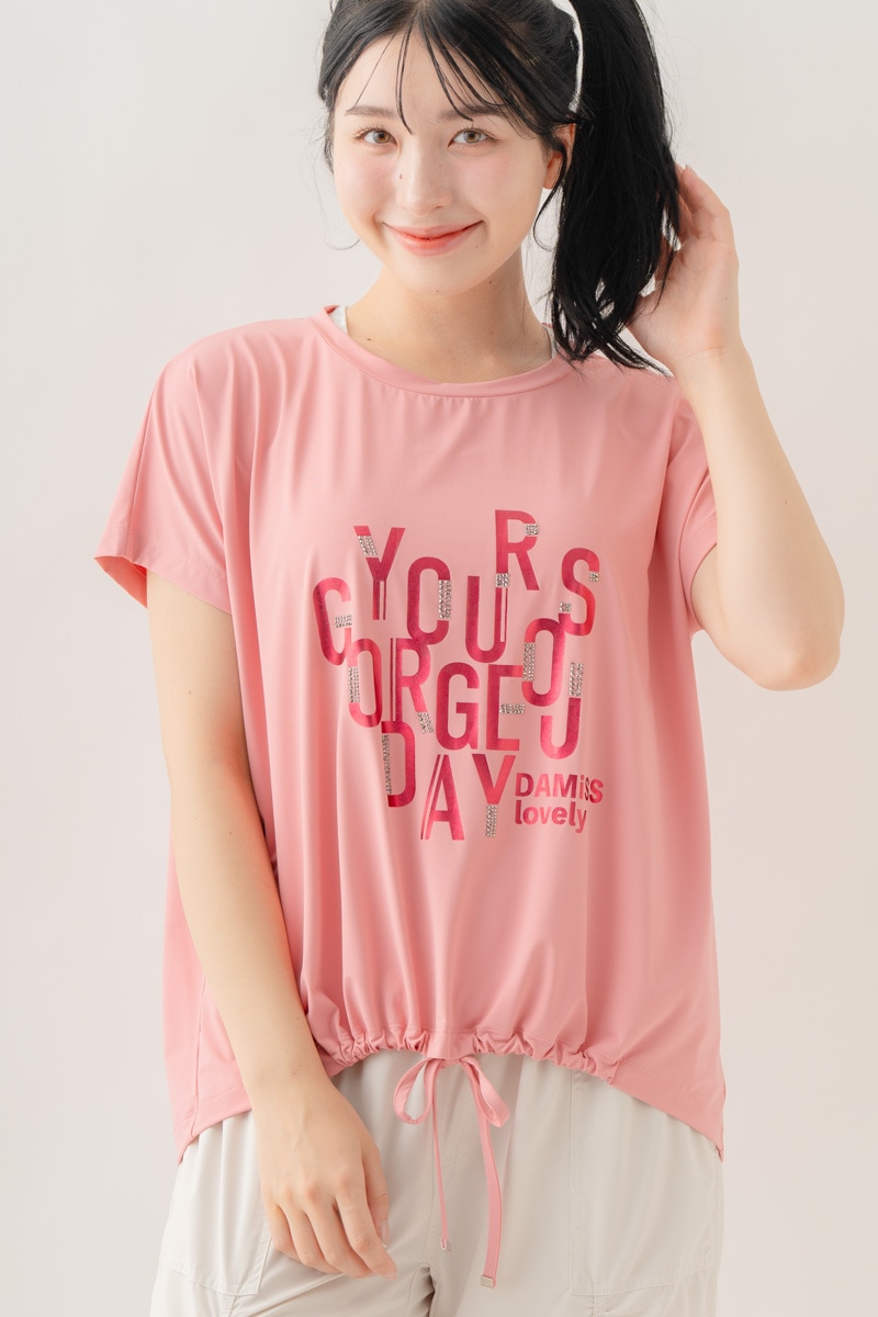 【先行割10％OFF】　メタルロゴプリントTシャツ ピンク 1634-1490【8/17まで】