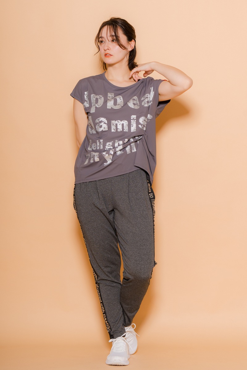 パネルロゴTシャツ チャコール 1434-1604 ★