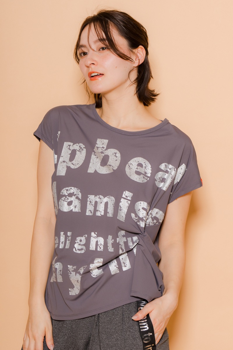 パネルロゴTシャツ チャコール 1434-1604 ★
