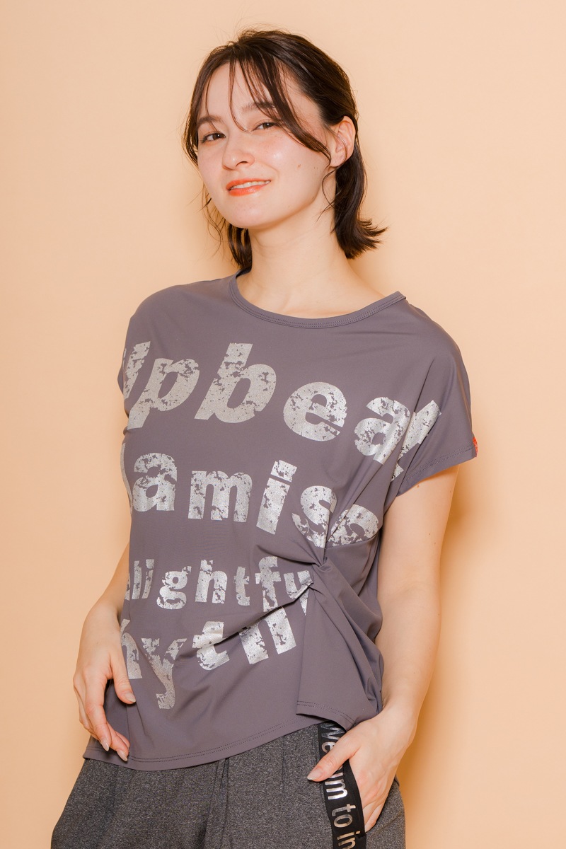 パネルロゴTシャツ チャコール 1434-1604 ★