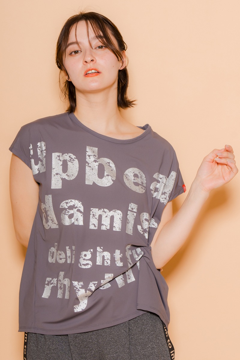 パネルロゴTシャツ チャコール 1434-1604 ★
