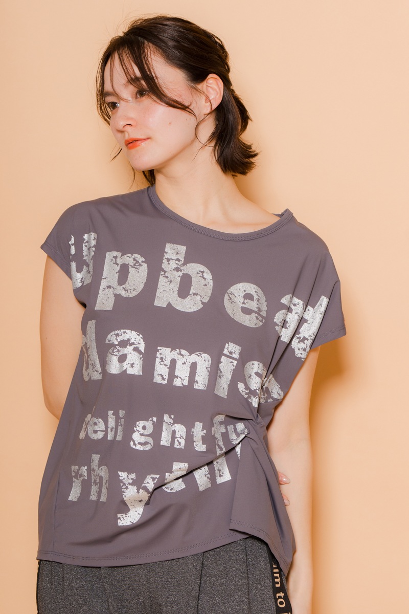 パネルロゴTシャツ チャコール 1434-1604 ★