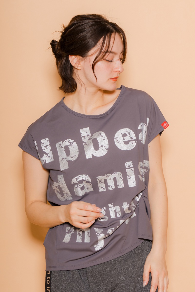 パネルロゴTシャツ チャコール 1434-1604 ★