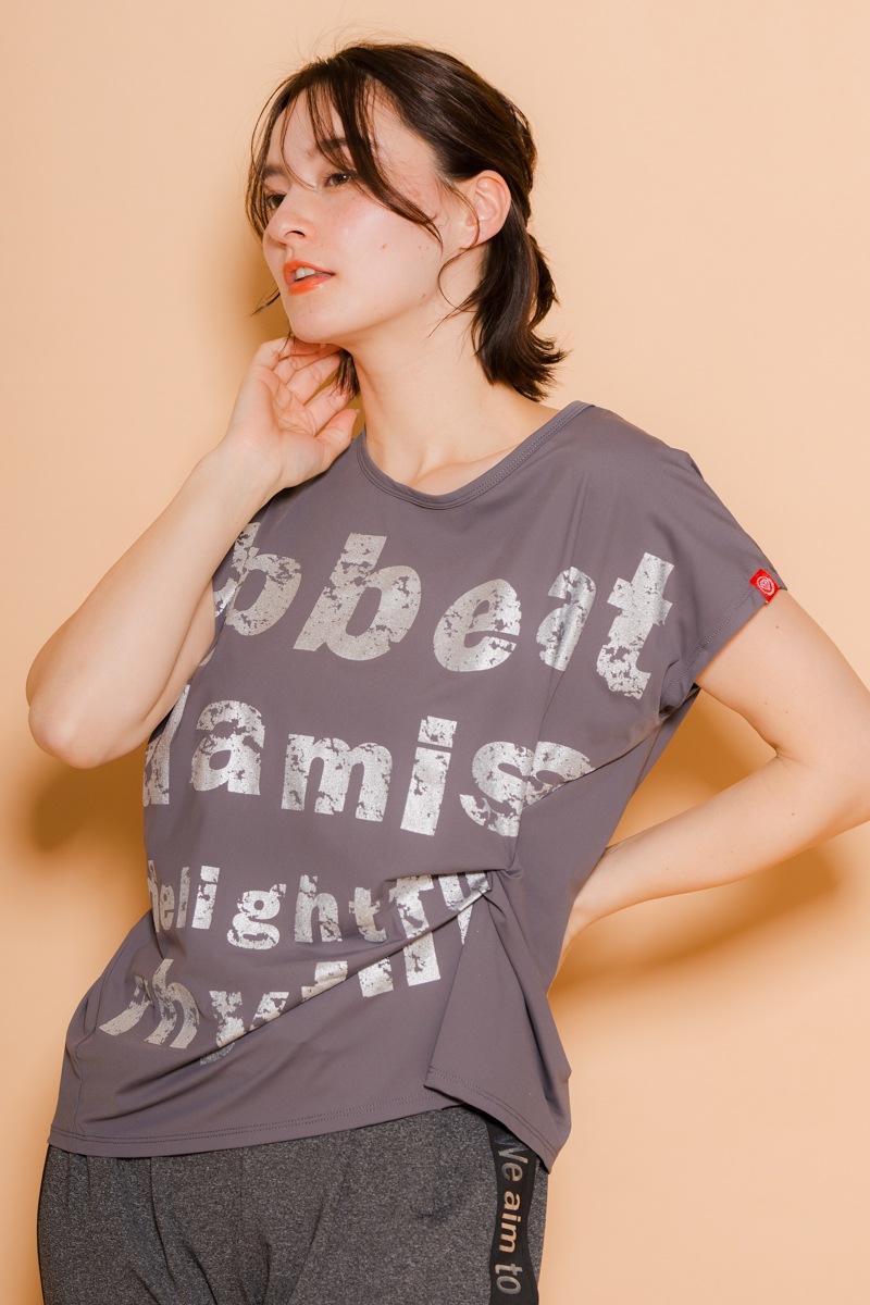 パネルロゴTシャツ チャコール 1434-1604 ★