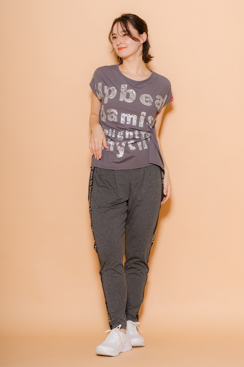 パネルロゴTシャツ チャコール 1434-1604 ★