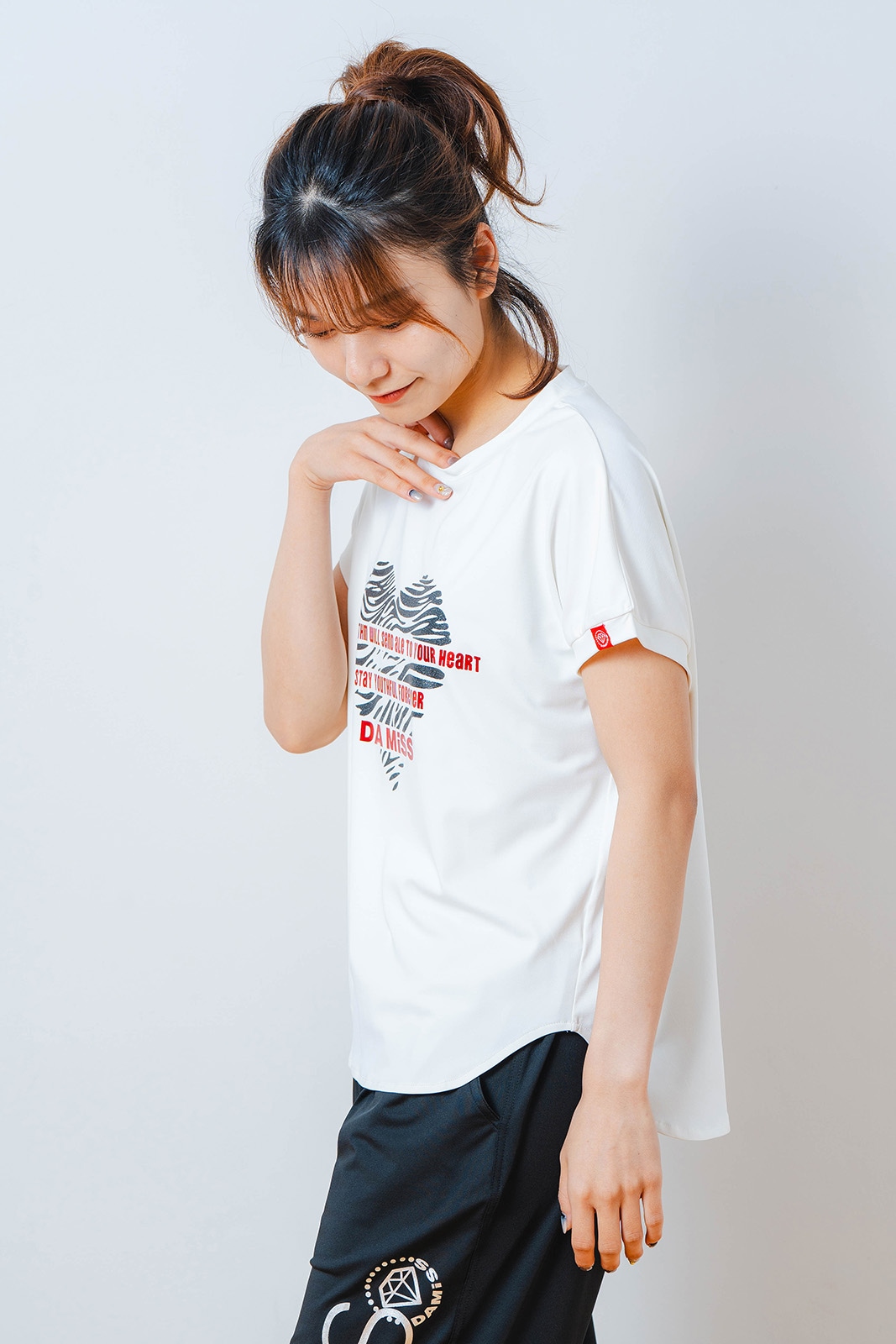 ハートゼブラ Tシャツ ホワイト 1534-1615