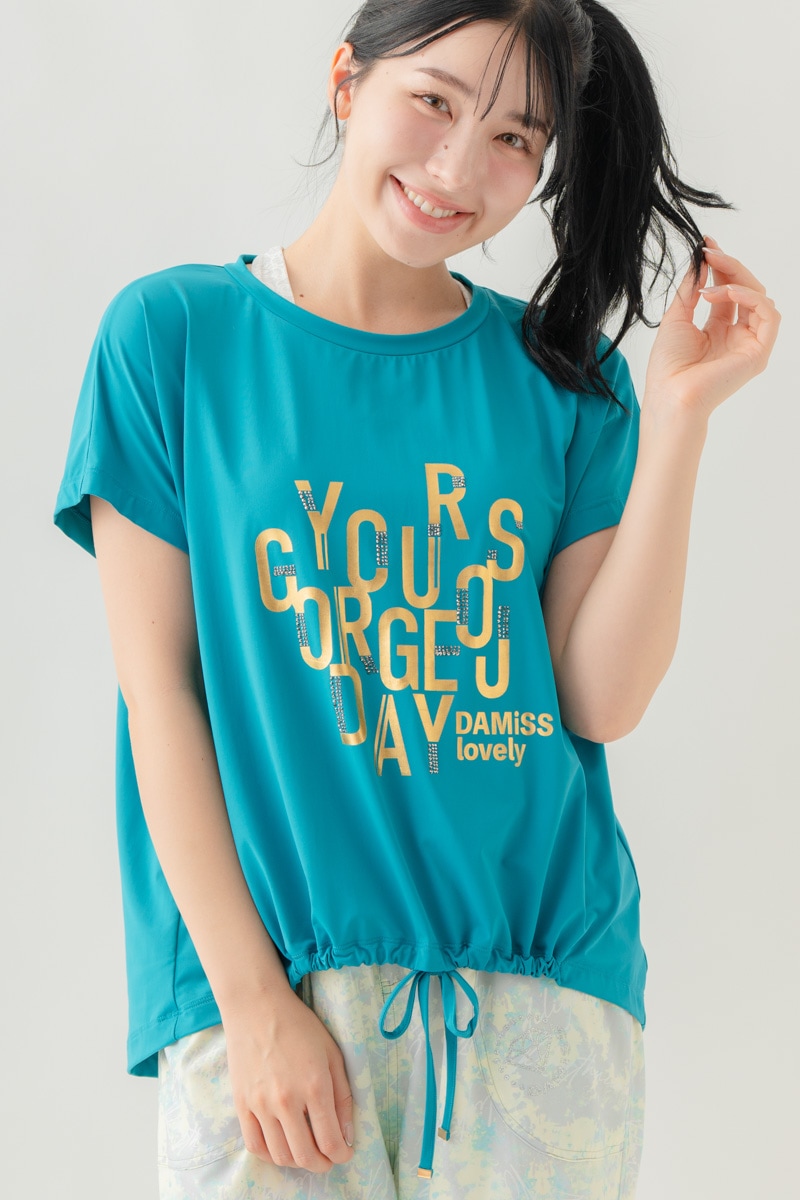 【先行割10％OFF】　メタルロゴプリントTシャツ ブルー 1634-1490【8/17まで】