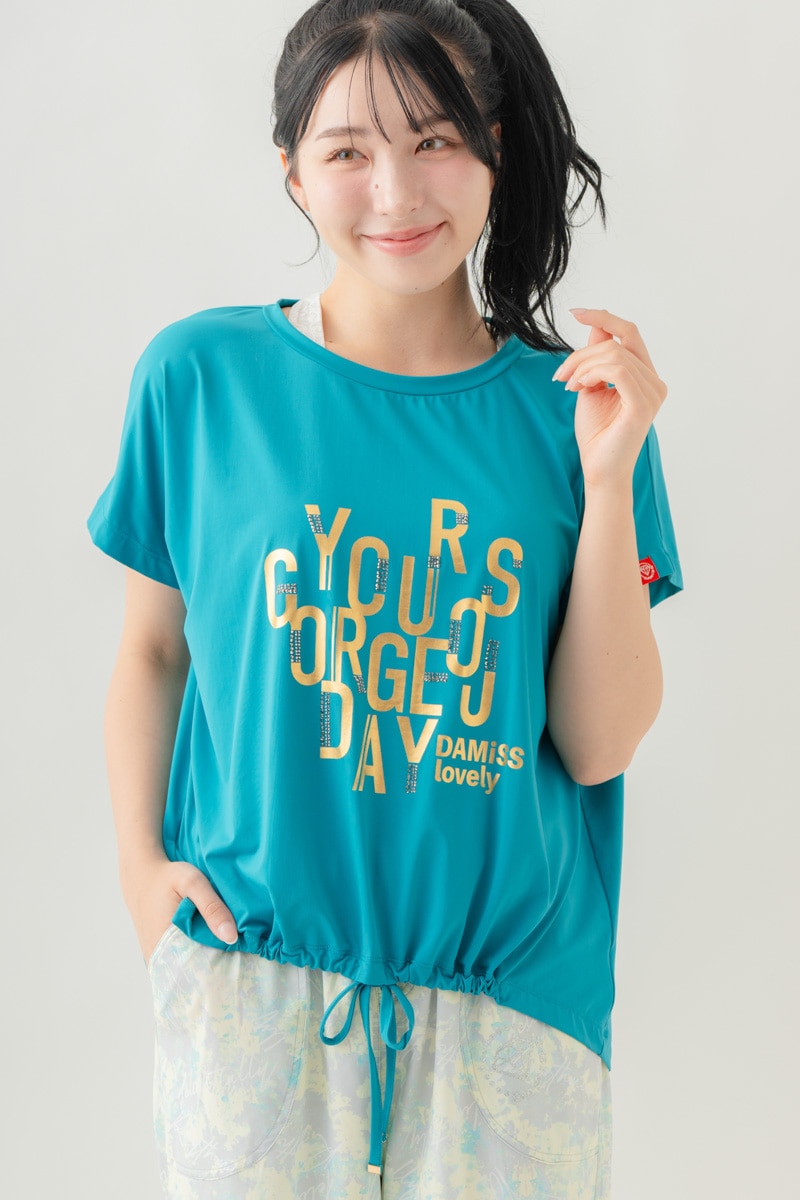 【先行割10％OFF】　メタルロゴプリントTシャツ ブルー 1634-1490【8/17まで】