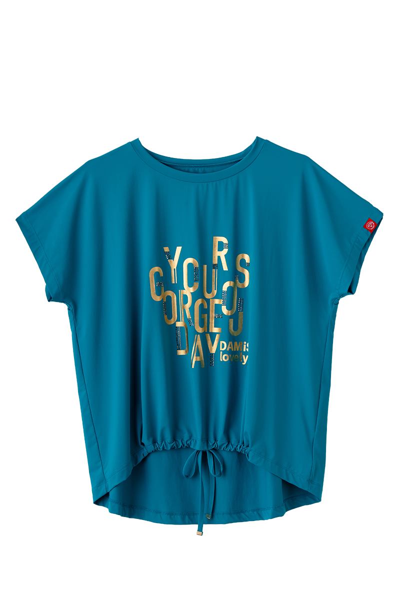 【先行割10％OFF】　メタルロゴプリントTシャツ ブルー 1634-1490【8/17まで】
