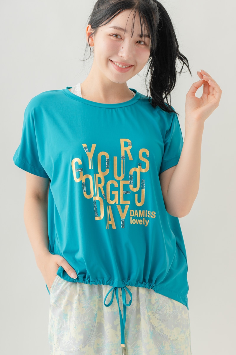 【先行割10％OFF】　メタルロゴプリントTシャツ ブルー 1634-1490【8/17まで】