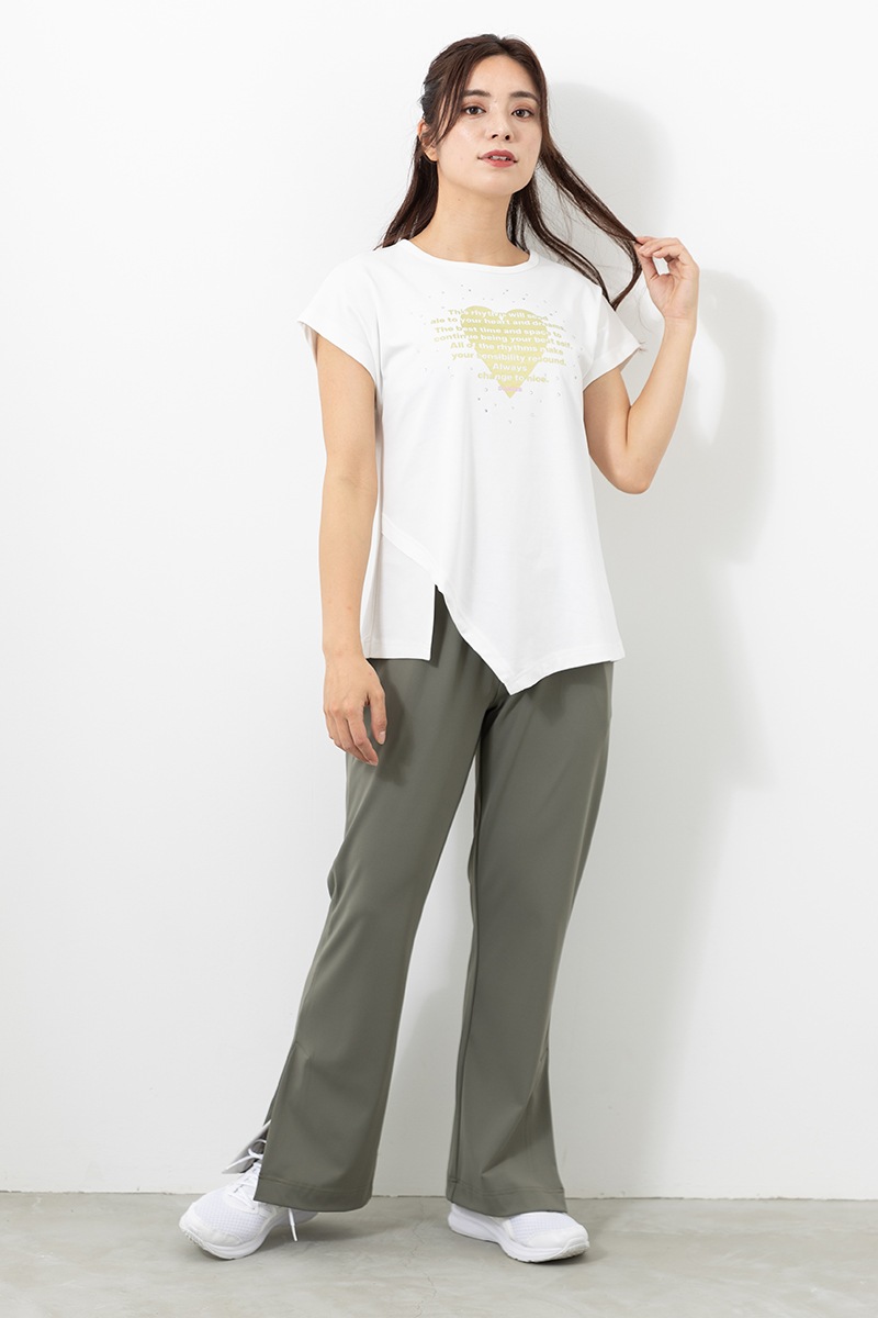 スリットロゴパンツ カーキ 1432-1203