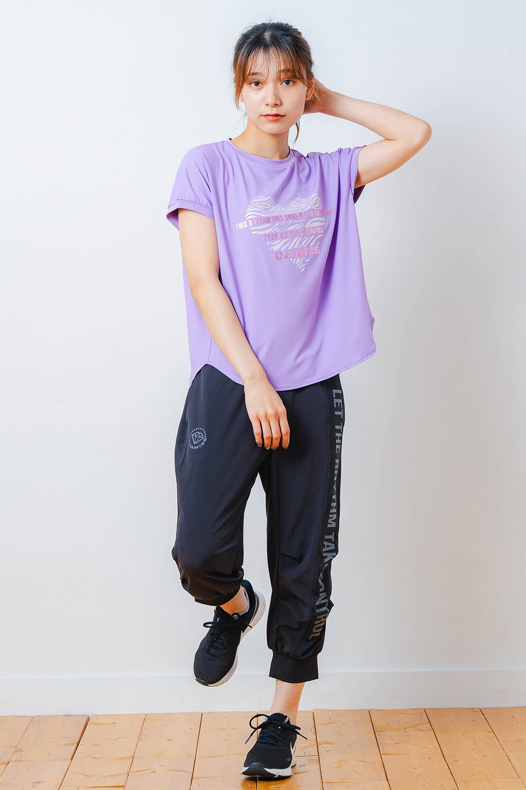 ハートゼブラ Tシャツ パープル 1534-1615