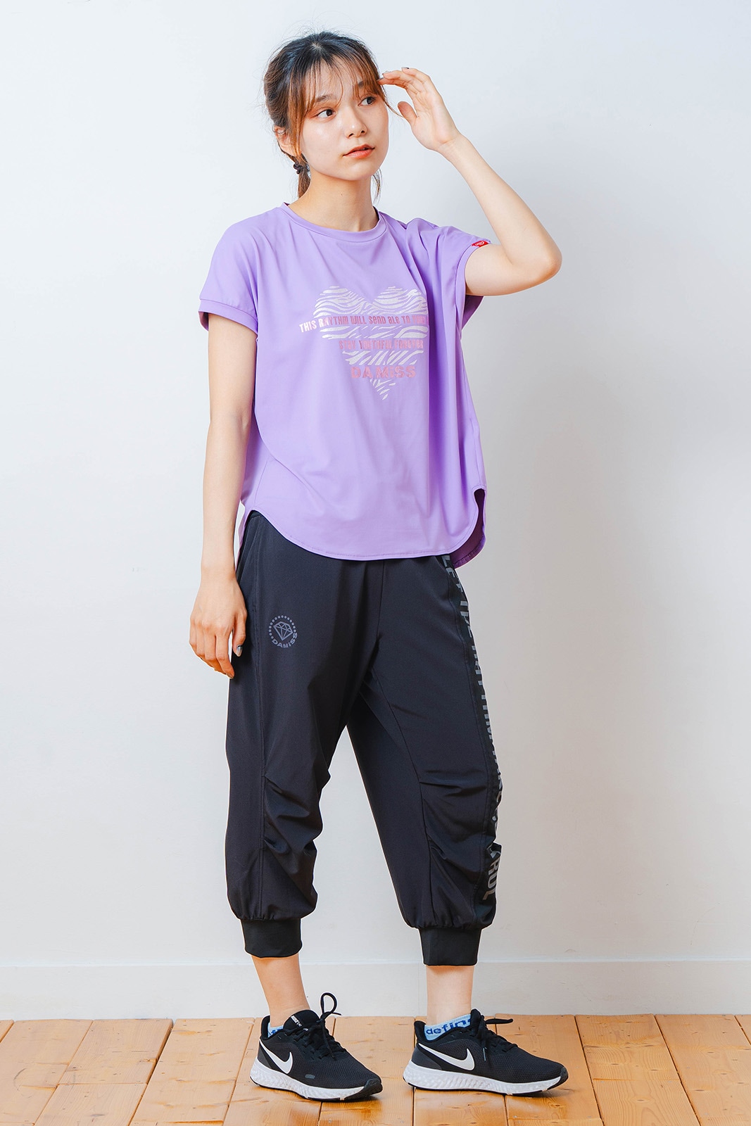 ハートゼブラ Tシャツ パープル 1534-1615