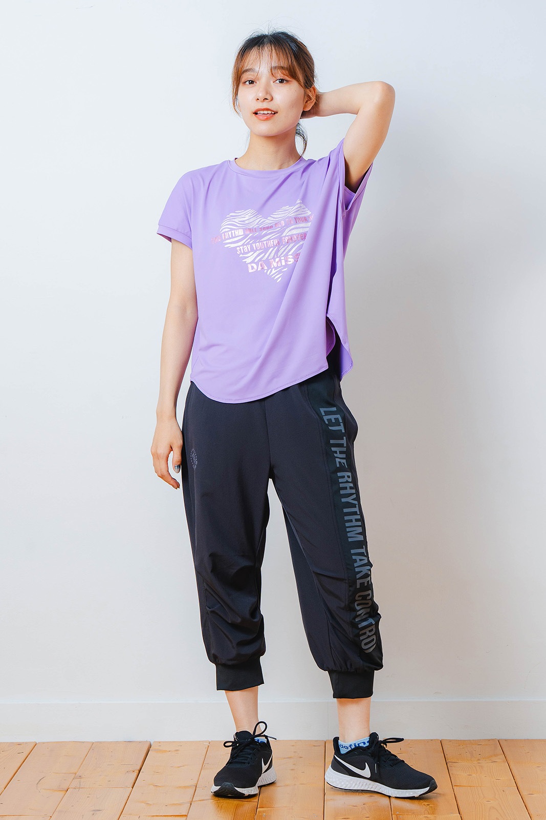 ハートゼブラ Tシャツ パープル 1534-1615