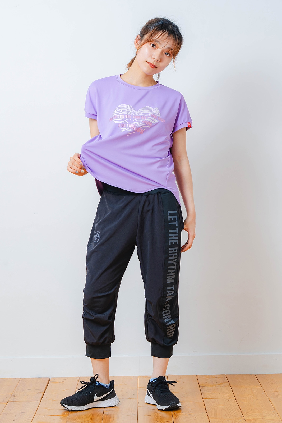 ハートゼブラ Tシャツ パープル 1534-1615