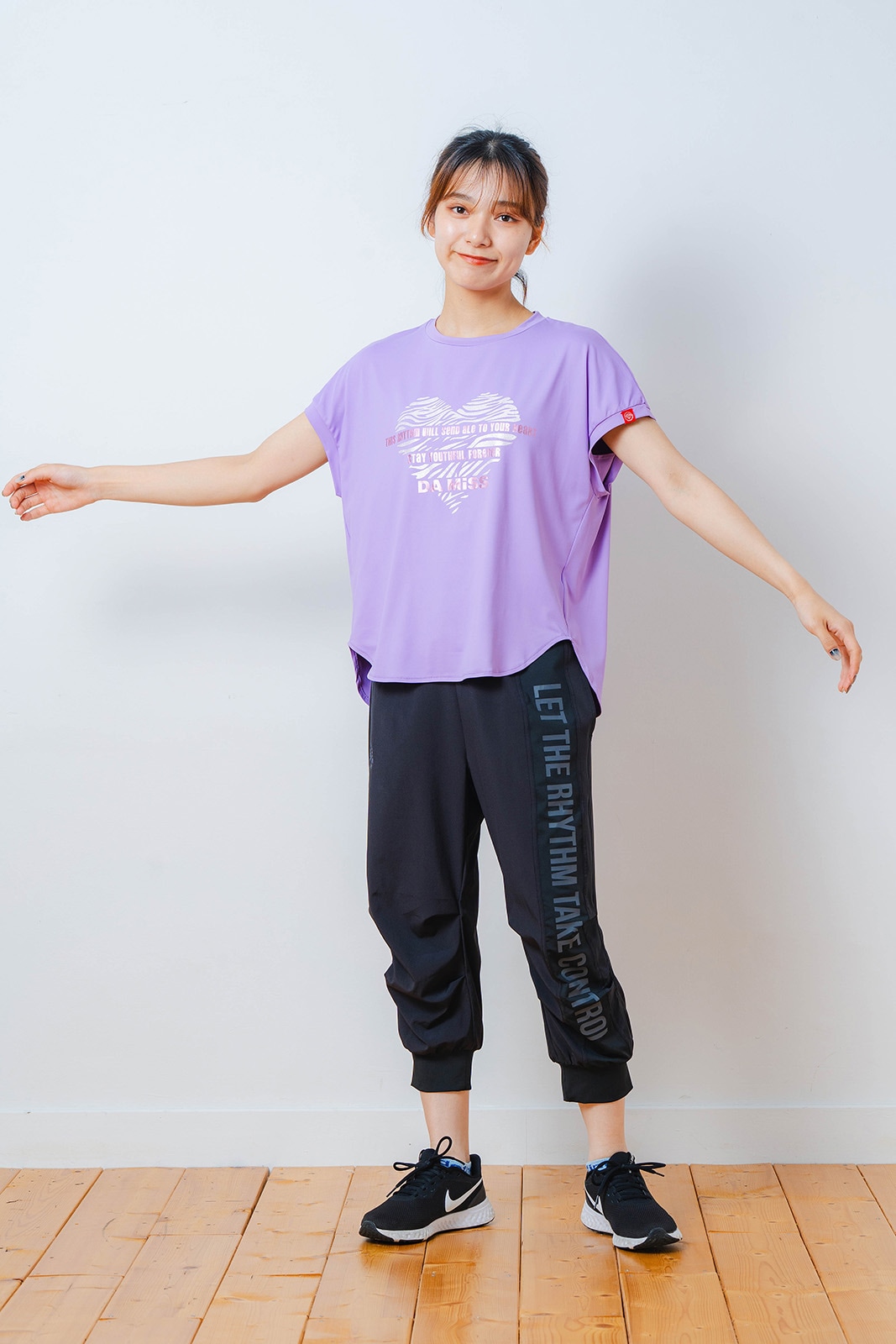 ハートゼブラ Tシャツ パープル 1534-1615