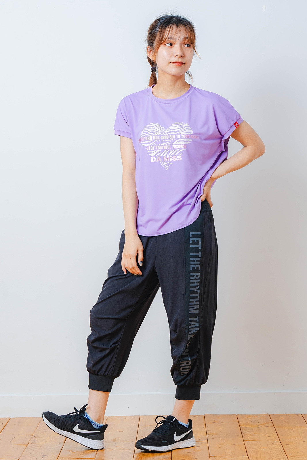 ハートゼブラ Tシャツ パープル 1534-1615