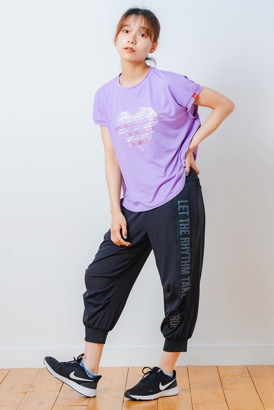 ハートゼブラ Tシャツ パープル 1534-1615