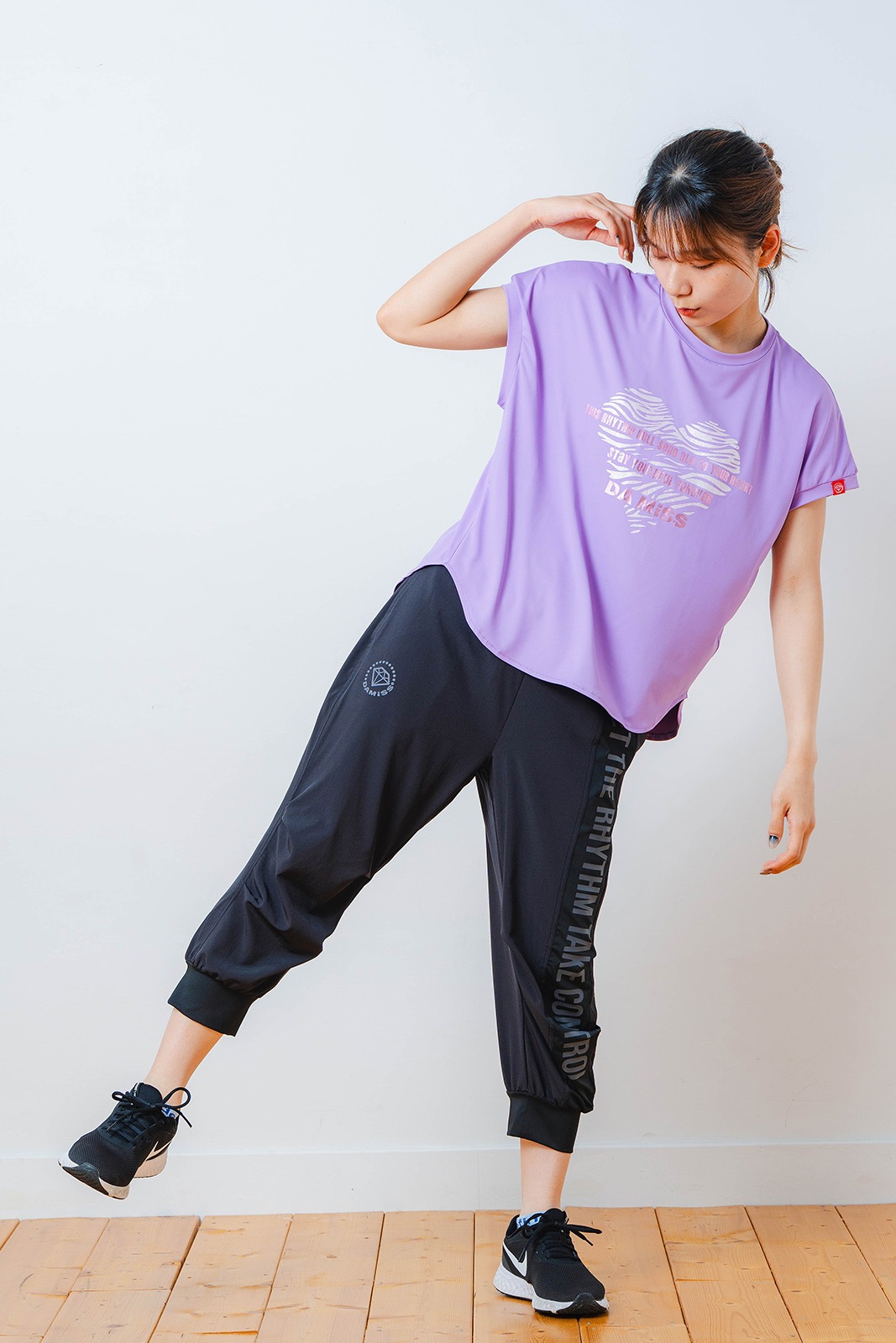 ハートゼブラ Tシャツ パープル 1534-1615