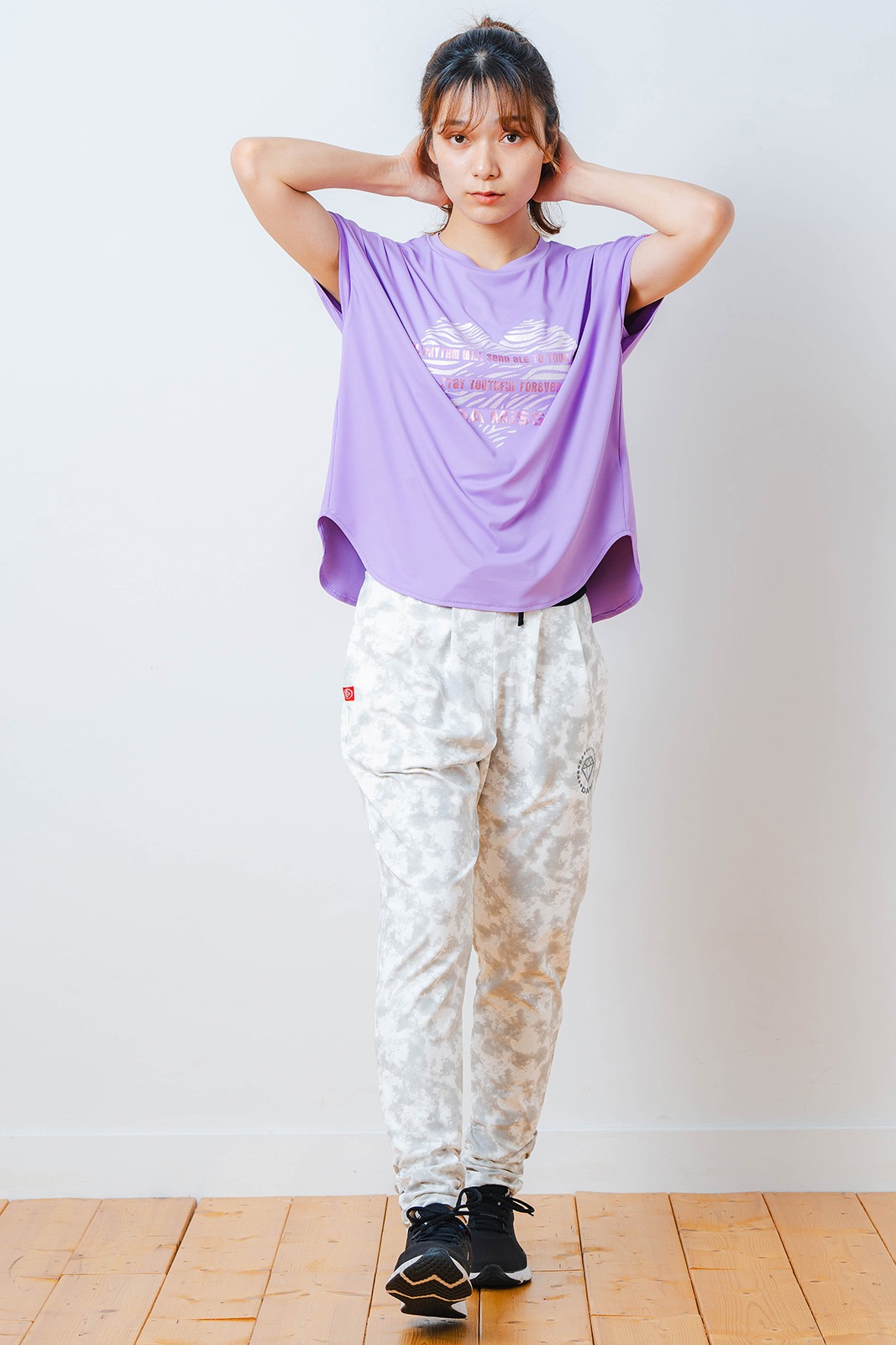 ハートゼブラ Tシャツ パープル 1534-1615