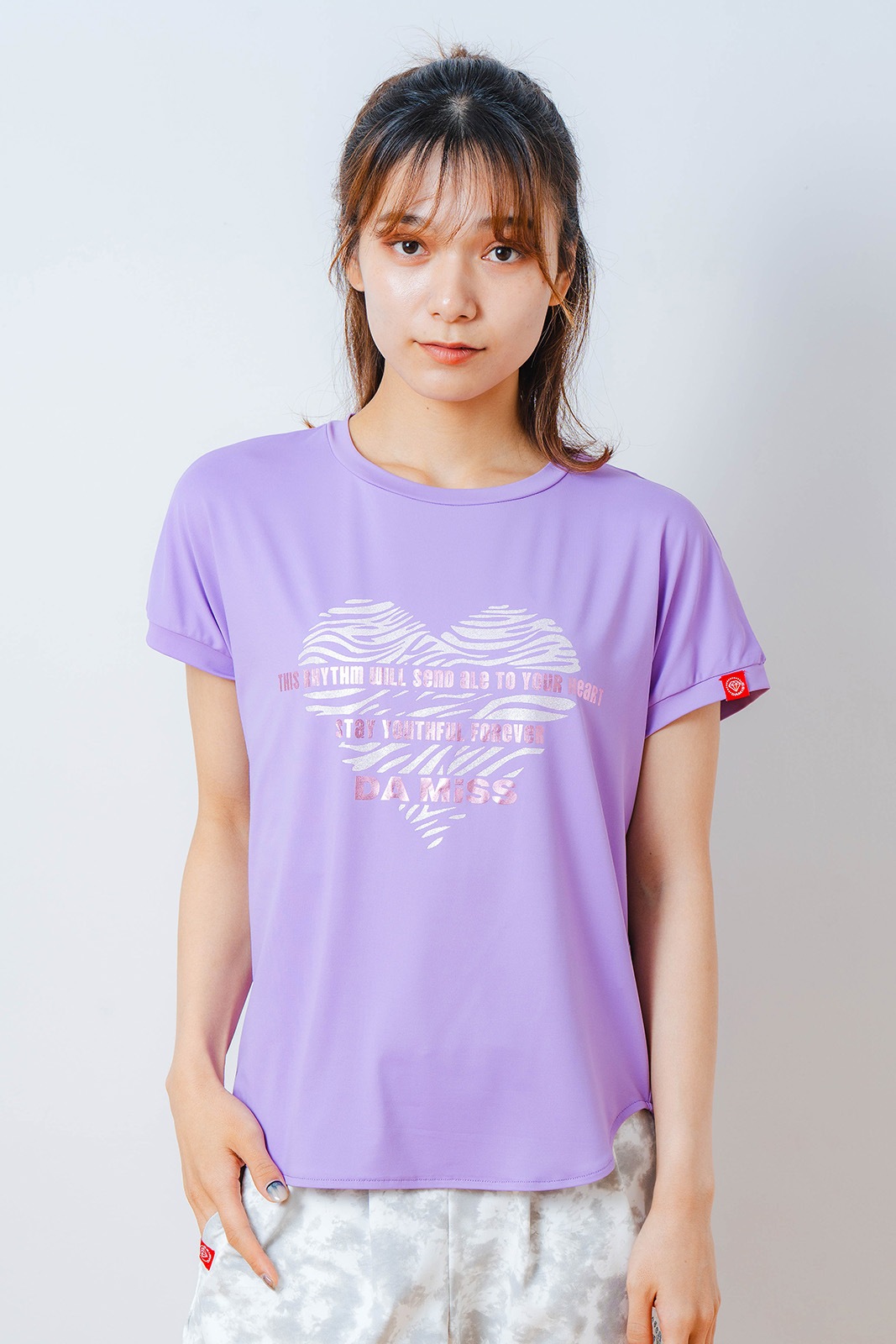 ハートゼブラ Tシャツ パープル 1534-1615