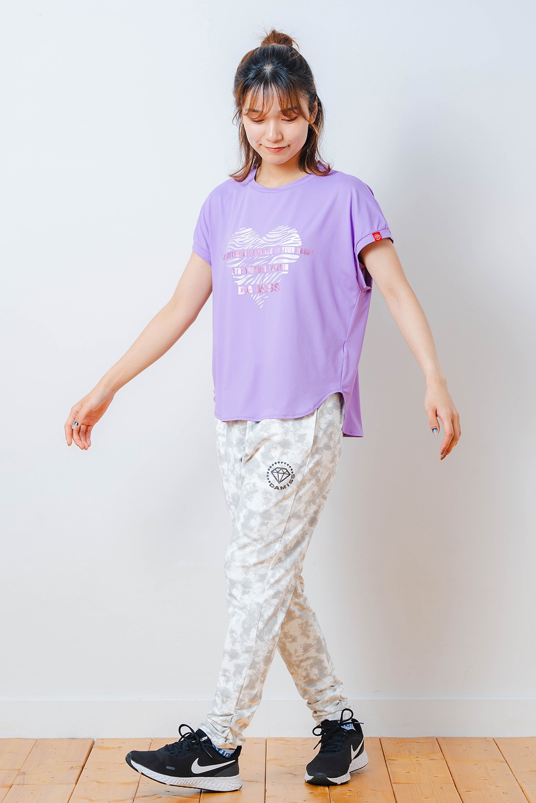 ハートゼブラ Tシャツ パープル 1534-1615